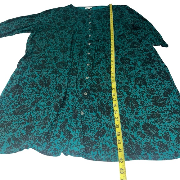 J.Jill Women's Floral Stretchy Knit Button Up 3/4 Sleeve Boho Dress Sz 3X - Picture 5 of 11